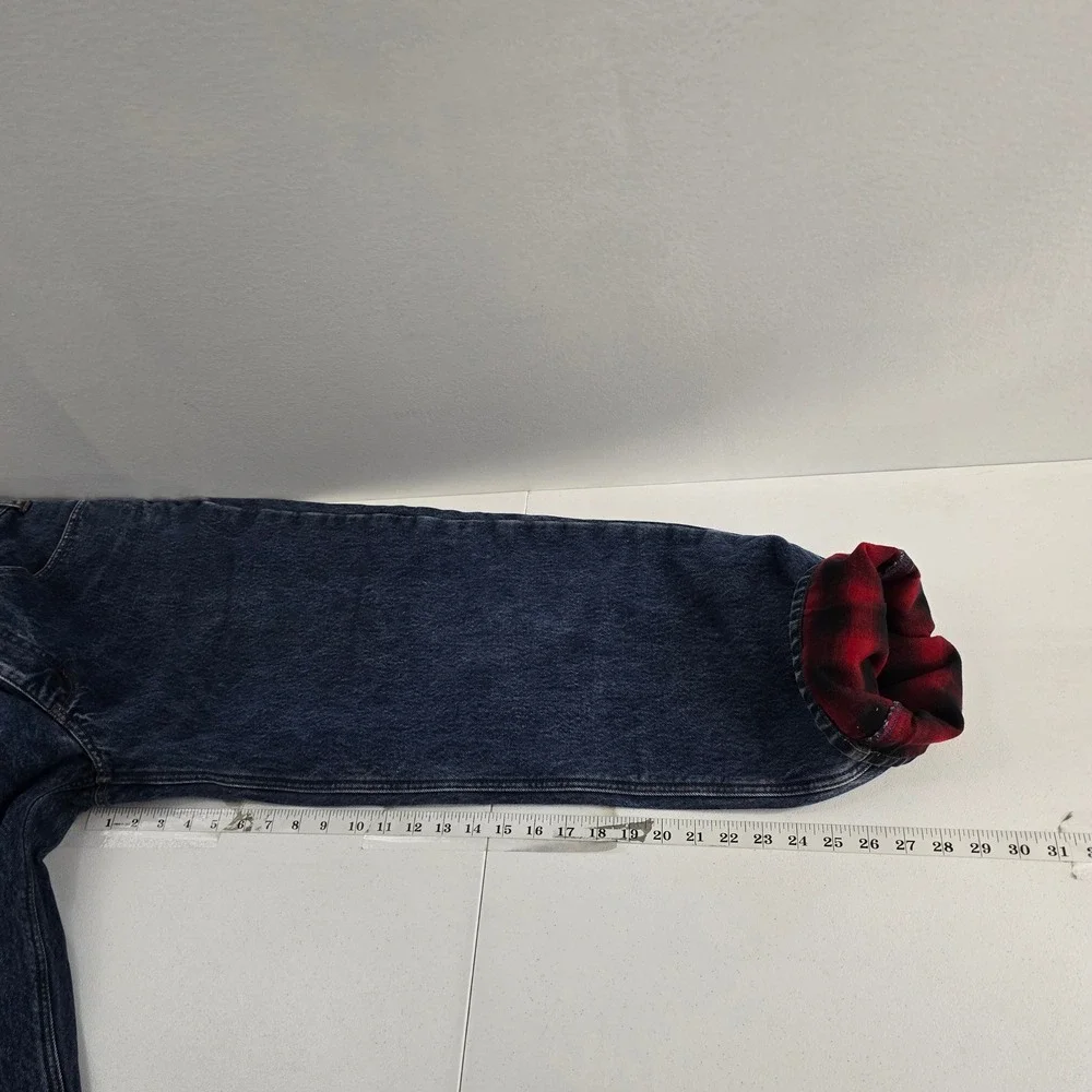 Eddie Bauer Relaxed Fit Jeans Men's W36xL32 Blue Denim Flannel Lined Winter Warm